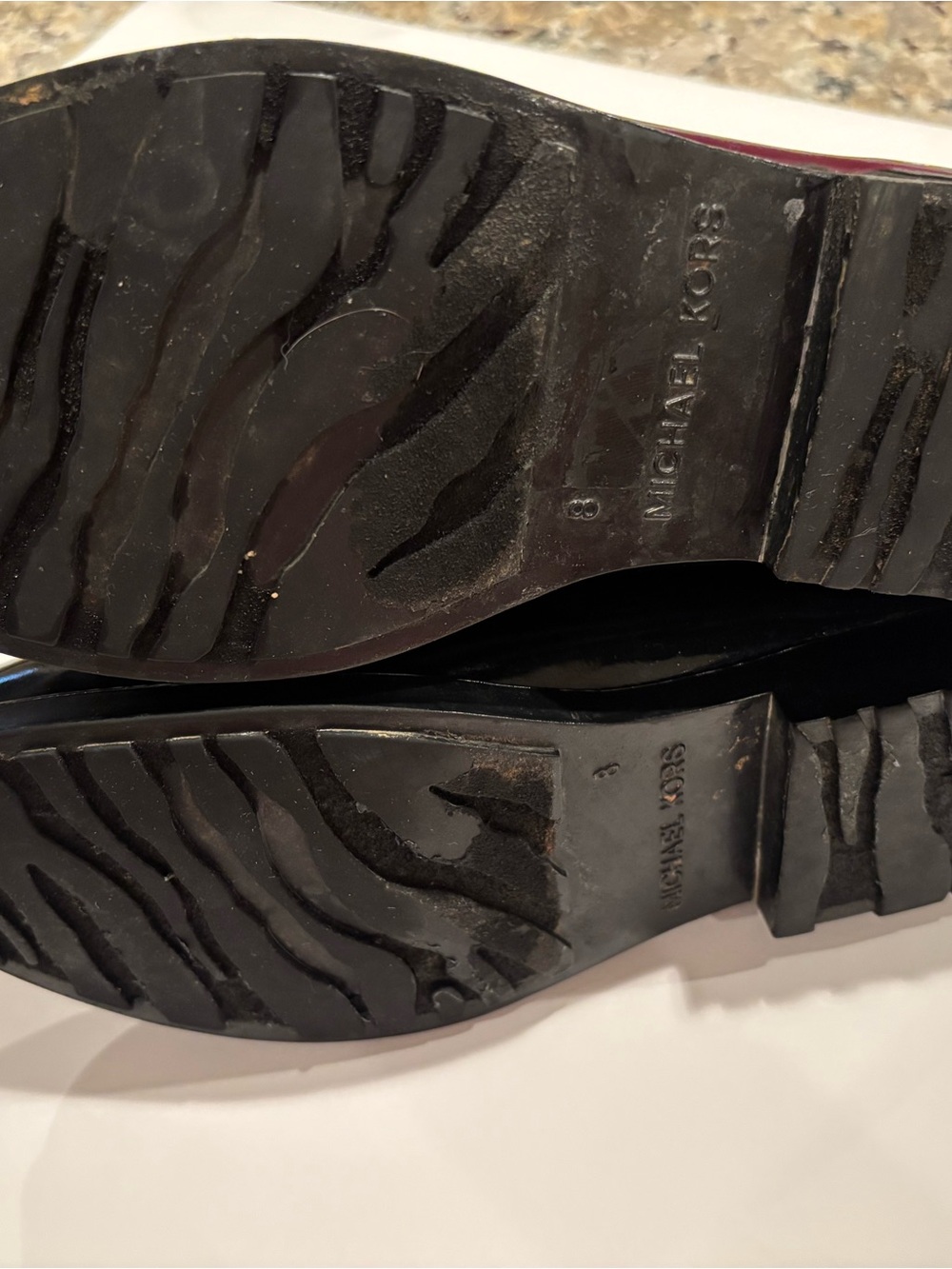 Michael Kors Black Ribbed Rubber Sole Dress Shoes